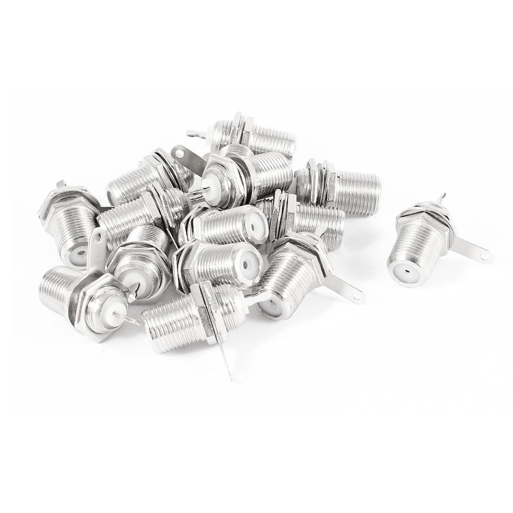15 x F Type Chassis Panel Mounted Socket Female Soldering Connector Adapter