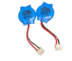 FDK ML2430 3V Rechargeable Lithium Coin Cell Batteries 2-Pin Connector