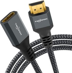 8K HDMI Extension Cable 2-Pack, Male to Female, Nylon Braided, 48Gbps, 5FT, 4K@1