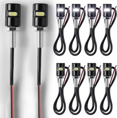 10 Pcs Motorcycle License Plate Light 12v LED License Plate Light Bright Alumini