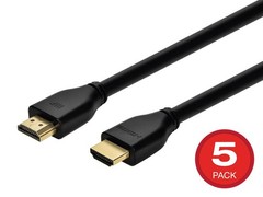 Monoprice 8K Certified Ultra High Speed HDMI 2.1 Cable 3ft Black (5 Pack) 48Gbps