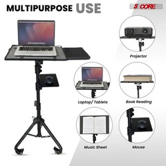 Projector Stand 29.5 to 71″ Adjustable Tripod 3 Shelves Portable w Phone Holder
