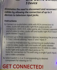 GE 3 Device Audio/Video AV Switch Component Video Stereo Audio Game 3 in 1 out