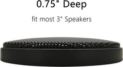 2-Pc 3-Inch Speaker Grill Covers – Durable ABS Subwoofer Protectors in Black