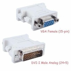 DVI-I Male Dual-Link 24+5 to VGA Female DE-15 Video Monitor Adapter Converter US