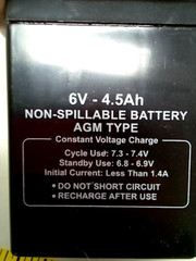 Non-Spillable Lead-Acid Battery 6V – 4.5Ah