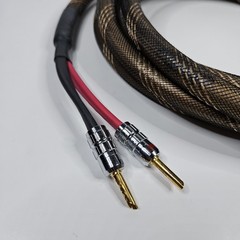 Bi-Wire Speaker Cable Single Flex Braided 2 to 4 Plugs 11 Ft. Long