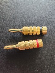 WGGE WG-3333 24k Gold Plated Speaker Banana Plugs-Closed Screw Type (5 Pairs)
