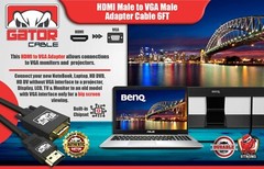 HDMI to VGA Cable Converter Adapter For HDTV PC Desktop Monitor Video 1080P 6FT