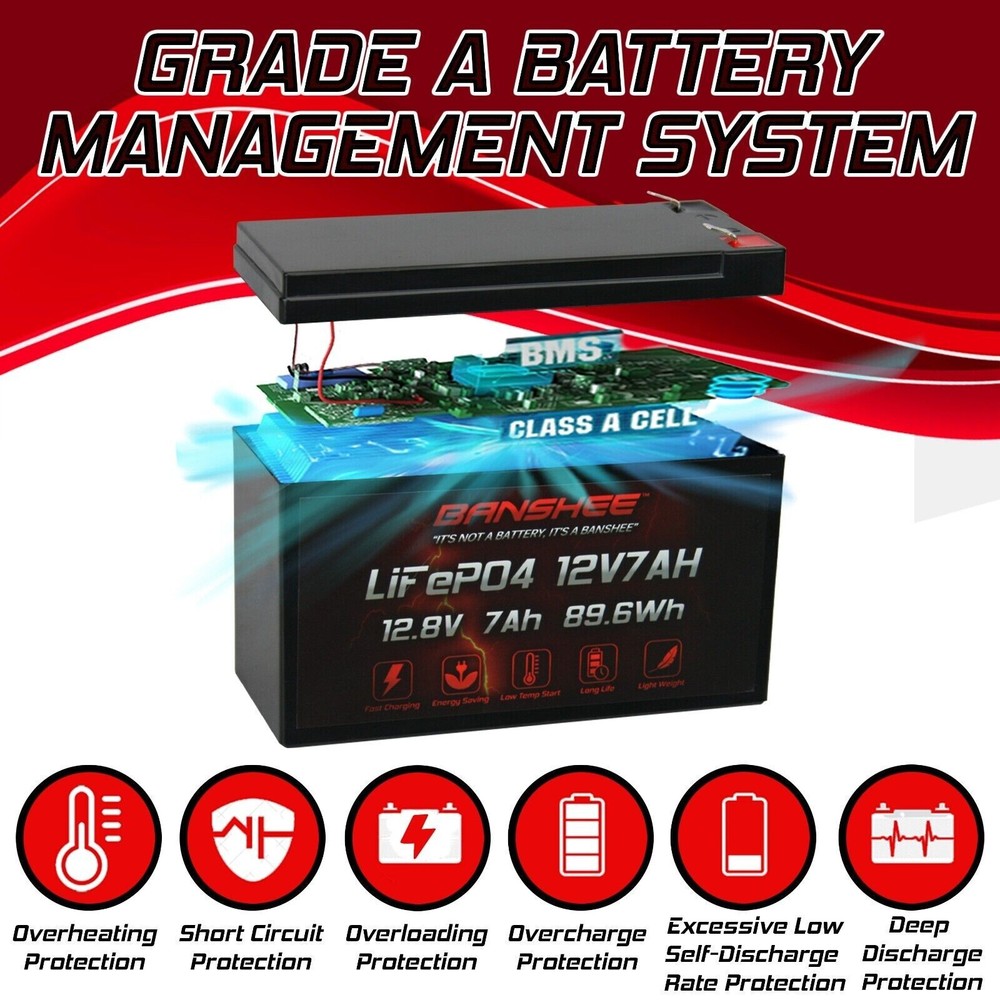 Deep Cycle LiFePO4 Lithium Battery 12V 7Ah SLA Battery Replaces Enduring 6-FM-7