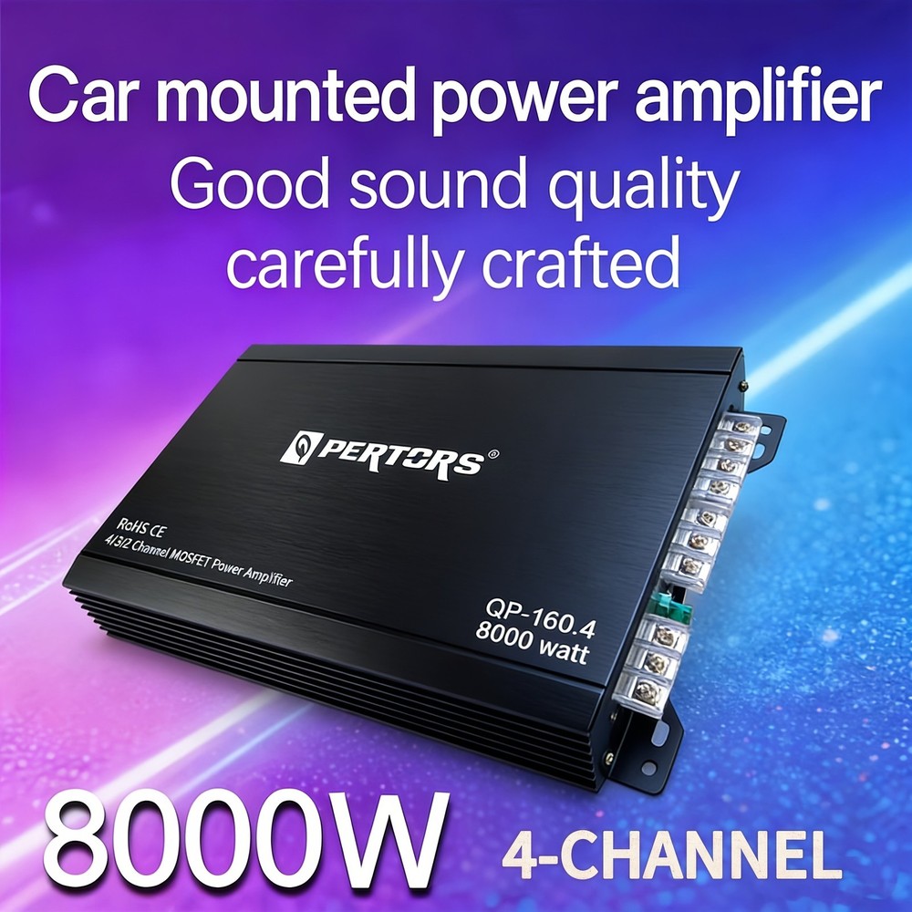 4 Channel Car Amplifier 8000W Peak Class AB 12V Universal Amp Speaker Subwoofer