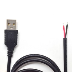 2pcs 3.3Ft 20AWG USB2.0 Male Plug 2pin Wire DIY USB Pigtail Cable 5A DC Power US