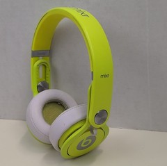 Beats Mixr Wired On Ear Headphones Neon Yellow OEM Authentic Tested Working