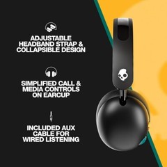Skullcandy GROM XT Wireless Headphones (Cert Refurbished)-BLACK