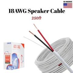 18AWG Speaker Cable 250ft CL2 In Wall 18/2 Gauge 2 Conductor Bulk Audio Wire New