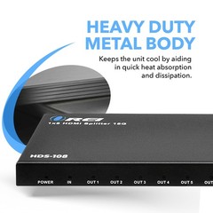 Orei Ultrahd 1 In 8 Out Splitter 4K60Hz 444 – 2.0 And Hdcp 2.2 Compliant 3D