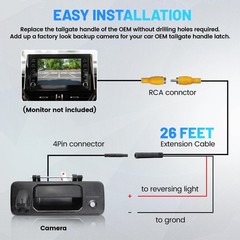 EWAY Tailgate Handle Backup Camera for 2014-2019 Toyota Tundra 2016-2020 Toyo…