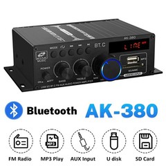 800W 2 Channel Bluetooth Mini HIFI Power Amplifier Audio Stereo Amp Home Car FM
