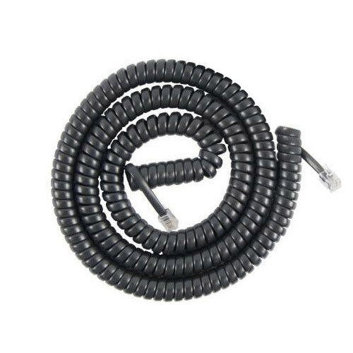 18’FT Telephone Extension COIL Cord Black Phone Cable Line W/ Connectors EPT-387