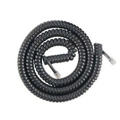 18’FT Telephone Extension COIL Cord Black Phone Cable Line W/ Connectors EPT-387