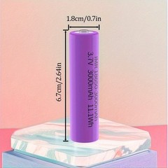3.7V 3000mAh Li-ion Rechargeable Battery Button Top Cell For Flashlight