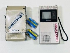 Vintage 1983 Sony Watchman FD-30A, Mini Portable TV, FM Stereo, AM, Works, Japan