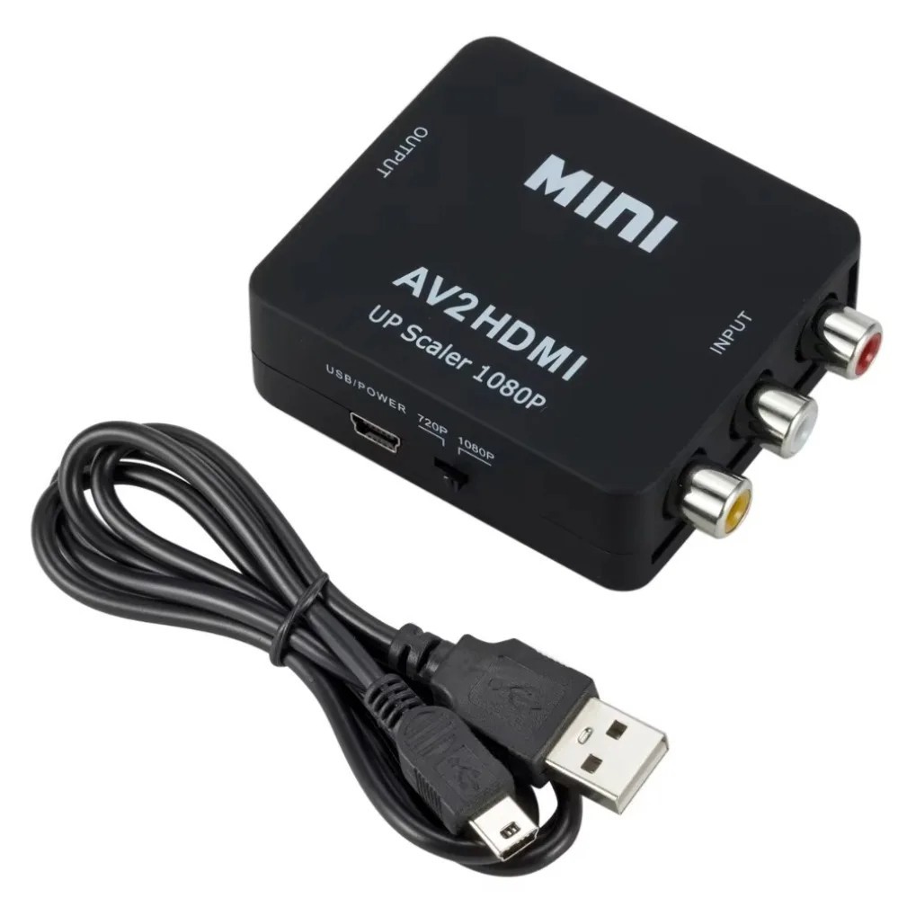 RCA AV to HDMI HD Converter Adapter Composite 3RCA CVBS Audio Video Wii NES SNES