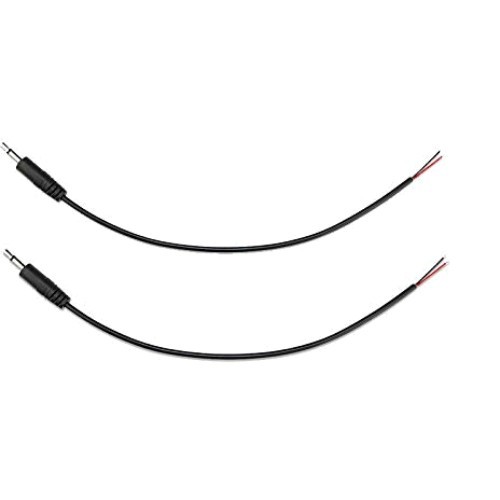 2 Pack Replacement 3.5mm Male Plug to Bare Wire Audio Repair Cable – 12in