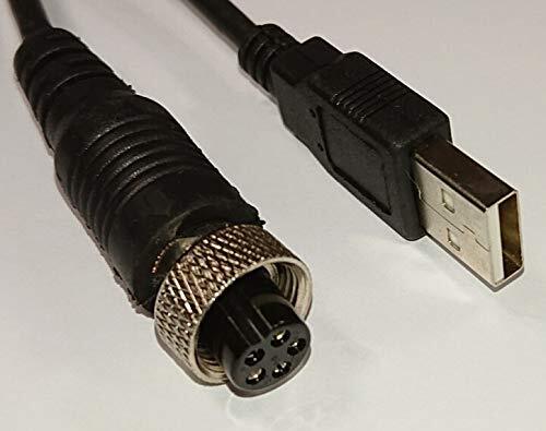 10 Foot USB 2.0 Type A Male-GX12 5-Pin Female Twist-Lock Connector Black