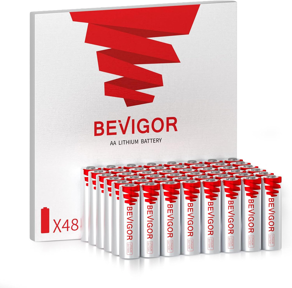 48 Pack Lithium AA Batteries – Long Lasting 1.5V, 20-Year Shelf Life