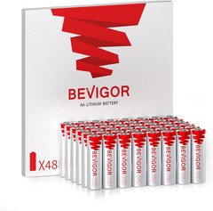 48 Pack Lithium AA Batteries – Long Lasting 1.5V, 20-Year Shelf Life