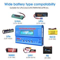 B6 Battery Charger AC 80W Mini Lipo Balance Charger/Discharger with Power Supply