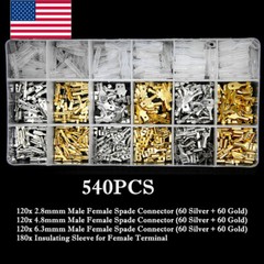 900X Assortment Male Female Spade Terminals Electrical Wire Crimp Connectors Kit