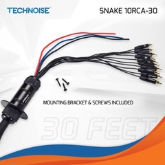 PRV Audio SNAKE 10RCA-30 Car Audio 30 Ft Medusa Cable 10 RCA Channels + 3 Power