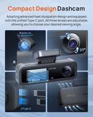 4K Ultra HD Dash Cam with 3-Channel Recording & Night Vision (64GB Included)