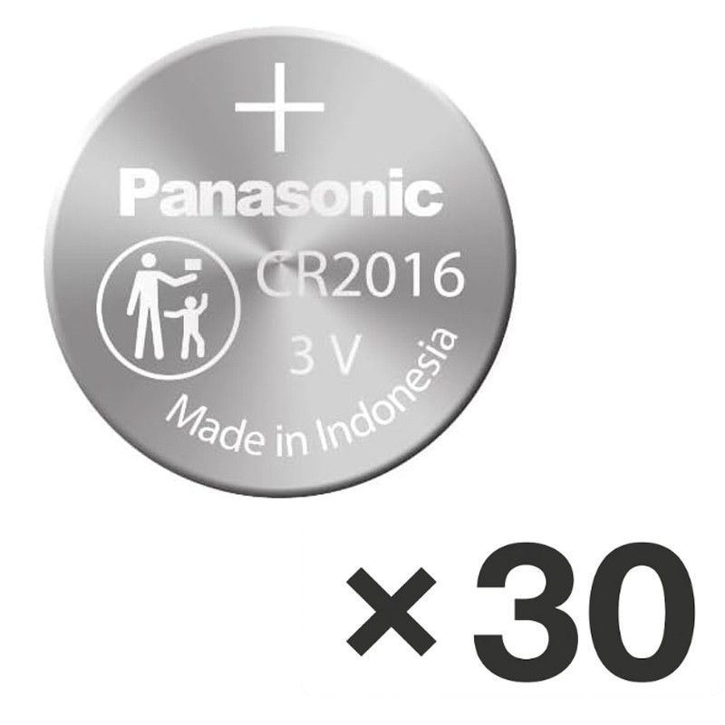 30 x Panasonic CR2016 3V Lithium Coin Cell Battery – Made in Indonesia
