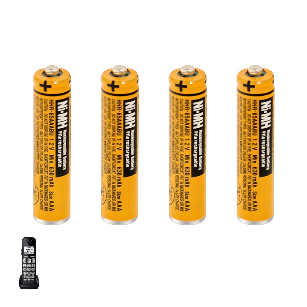 HHR-65AAABU AAA NI-MH Rechargeable Battery for Panasonic Cordless Phones 630mAh