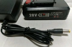 Lot Of 2 -28 Volt L1-ION Rechargeable Batteries & Charger For Portable Saw &More
