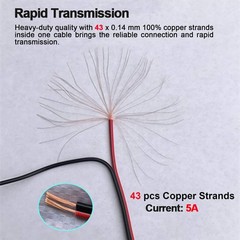 (Real 18AWG) 10 Pairs 12V 5A DC Power Pigtail Barrel Plug Connector Cable, 2