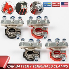 Car Marine Top Post Battery Terminals Clamp Connectors Positive Negative Ends 4X