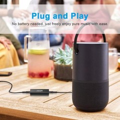 Plug and Play Ground Loop Noise Filter with 3.5mm Aux Cable for Superior Sound