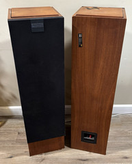 Vintage Set of Two Altec Lansing 508 Speakers TALL HEAVY Woodgrain 41″ AWESOME