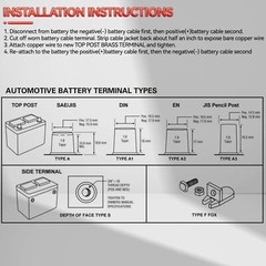 Battery Post Shims x 10 Battery Terminal Shim w/ x 12 Battery Terminal Felt Pads