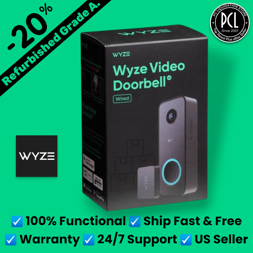 ✅ Wyze Video Doorbell v2 2K Wired Smart Security Camera Black — Excellent ✅
