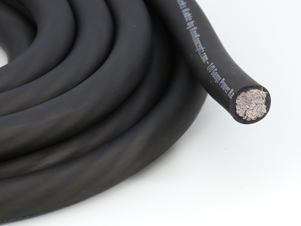 KnuKonceptz Kolossus Flex Marine 1/0 Gauge Black OFC Ground Wire 50FT Copper