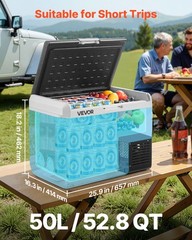 VEVOR 12V Car Refrigerator Portable Freezer 52.8QT Electric Cooler for Camping