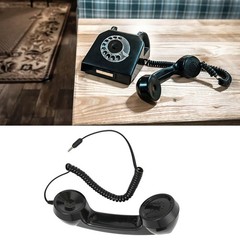 Retro Phone Handset Radiation-Proof Receiver For Mobile/PC (Black)