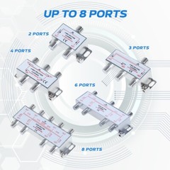 4-Way TV Coaxial Cable Splitter 5-2300 MHz RG6 RG59 Coax Antenna HDTV Satellite