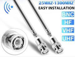 100x RadioTelescopicBNC Antenna Connector AM/FM/UHF/VHF for Police Radio Scanner