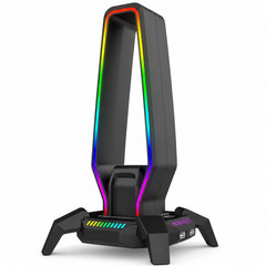 RGB Gaming Headset Stand USB Hub 3 Port Headphone Holder Type-C Desk Stand